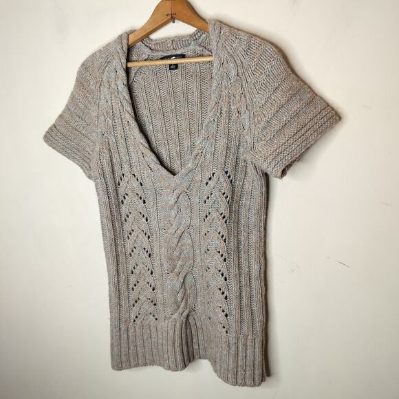 Banana Republic Wool Alpaca Cable Knit Sweater Short Sleeve - Picture 4 of 11